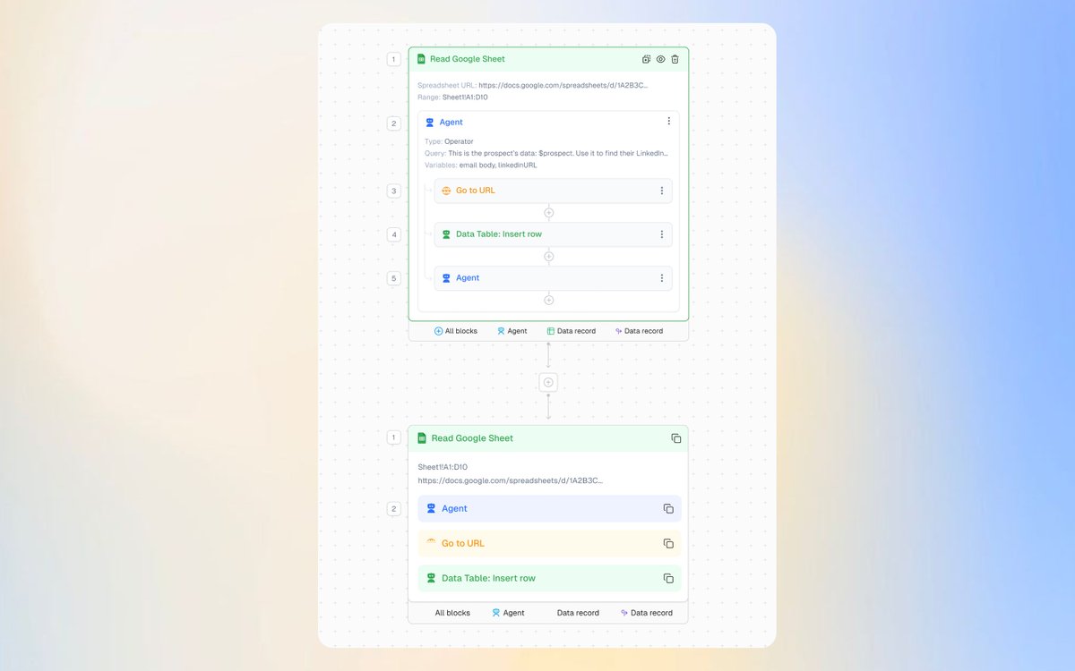 TheRobertAvram's tweet photo. Agentic automation flow product design ✨ https://t.co/VShE9QXEEz