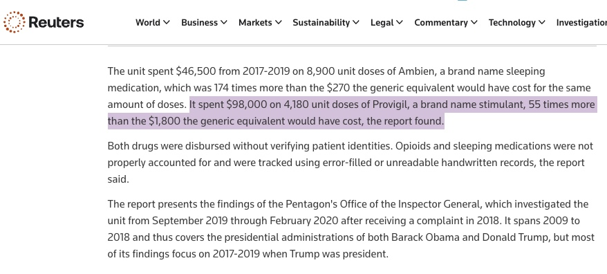BasedBiohacker's tweet photo. weekly reminder that the white house spent $98k on modafinil to keep the world leaders focused and performing

i wonder if they prefer citicoline or alpha-GPC to offset the headaches from choline depletion

the elite is enhanced. always has been, always will be. https://t.co/pi8ZV8VMsJ