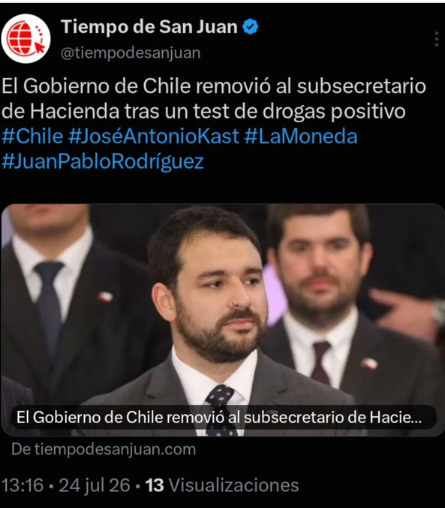 Iherreraa's tweet photo. El gobierno removió de su cargo a un subsecretario que dio positivo en test de drogas.  Pero en el congreso hay diputadas que señalan consumir drogas pero se niegan a hacerse el test, y por que ellas no son removidas de sus cargos?  Será porque son de izquierda? https://t.co/bPACmKk6OT
