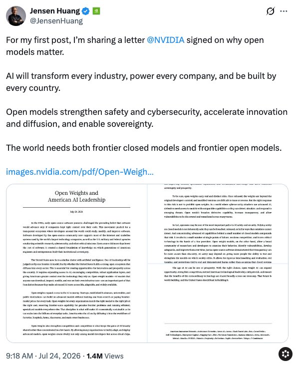 luisdaglez's tweet photo. Lo que más me interesa no es si un modelo es abierto o cerrado.
Me preocupa cuánto control tendré sobre el conocimiento que construya con IA y cuánto dependeré de un solo proveedor.
La pregunta es: ¿qué tipo de ecosistema permitirá esto? @satyanadella @JensenHuang https://t.co/xlu1DzgY3s