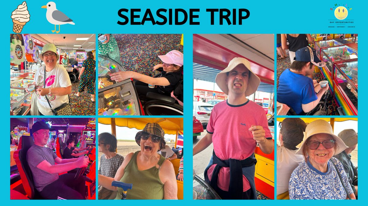 DayDoncaster's tweet photo. "Oh we do like to be beside the seaside"
Carcroft SMILE enjoyed a trip to Cleethorpes seaside.

Everyone enjoyed a stroll down the sea front, a ride on the land train, had fish and chips and then had a go in the arcades!

A fabulous day was had by all!

#seaside

@DoncasterDamian https://t.co/9QQNqbgqWE