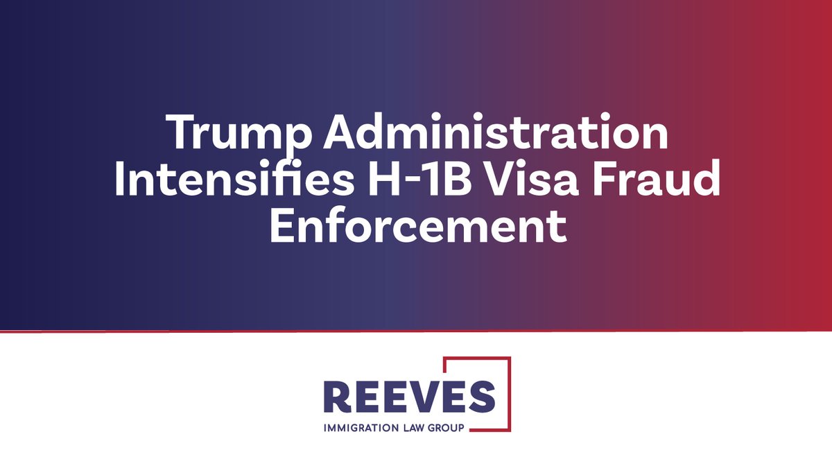 reevesvisa's tweet photo. The #Trump administration, together with the U.S. Department of Labor Inspector General Anthony D'Esposito, has launched its first major nationwide investigation into alleged #H-1B #visafraud and #labortrafficking. https://t.co/kbYxyXohdb https://t.co/dv1prmifLn