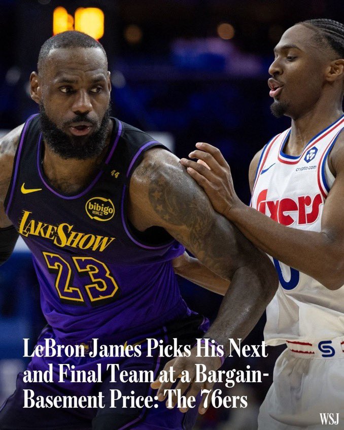 theshiflick's tweet photo. Prediction: the must-watch series in the upcoming @NBA season will be the @sixers VS … the @ATLHawks — Lu Dort just might be the X factor to Usher (ATL pun, #iykyk ) LBJ out of the playoffs. Can’t wait! 🏀
#knicksinfive #nba #lebron #philadelphia #sixers #atlanta #hawks 📸 @WSJ https://t.co/x5XmMEM8wM