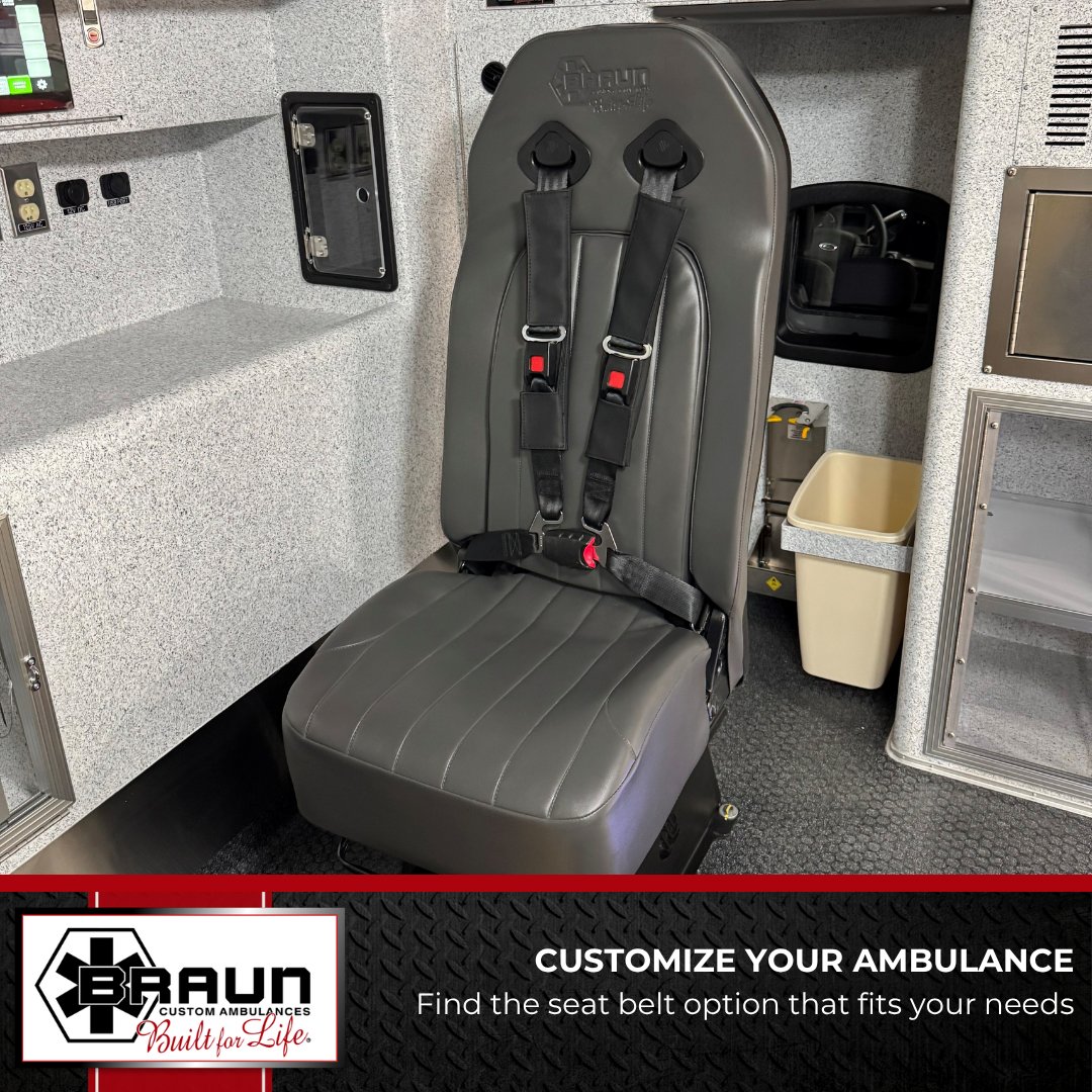 BraunAmbulances's tweet photo. Seat belts save lives. Braun offers restraint systems designed to help EMS professionals stay secure while providing patient care.
#BraunAmbulances #BraunStrong #EMSSafety #BuiltForLife #EMS https://t.co/gpWyuHhQDS