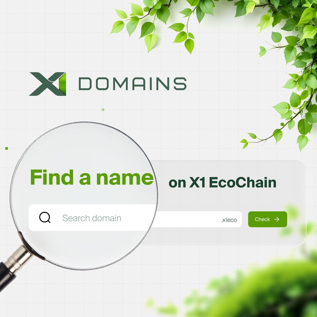 X1_EcoChain's tweet photo. 🔥 X1 Domains Is Officially Live!

X1 EcoChain is launching its native domain name service — X1 Domains. Now, instead of long combinations of characters, your wallet and Web3 profile can get a readable name with the .x1eco extension.

👉  https://t.co/8S7buFkYGI

Why does it matter?

🟢 Error-Free Transactions: Eliminate the risk of sending funds to the wrong place due to a copy-paste error in a long address.
🟢 Your Digital Brand: Lock in a single, recognizable identity across the entire X1 EcoChain ecosystem.
🟢 Future-Proof Advantage: Claim top-tier, short, and rare handles before someone else takes them.

Domain Specs: Build your ideal combination from 3 to 63 characters using letters, numbers, and _.

Check for available options right now!