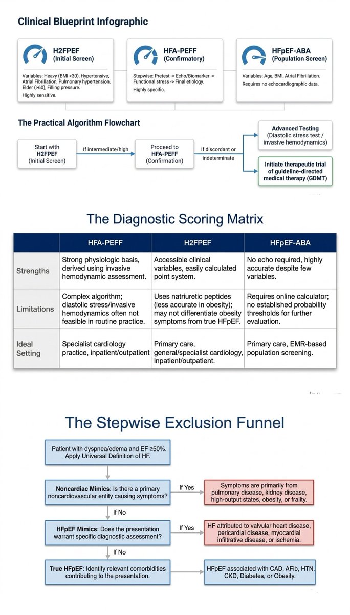 SayedSRahman1's tweet photo. 2026 ACC Expert Consensus Decision Pathway for the clinical evaluation and treatment of Heart Failure with Preserved Ejection Fraction (HFpEF).

KEY TAKEAWAYS 
 https://t.co/dBs7ocrdGV https://t.co/yRmdhiKRa8