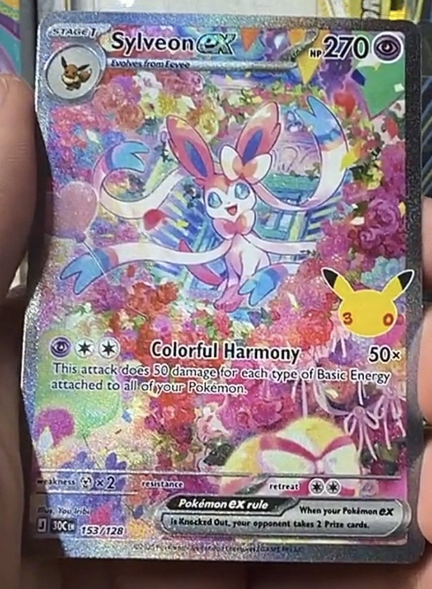 PeakHobby's tweet photo. Sylveon SIR Pulled from 30th Celebration set from whatnot https://t.co/FC61UbQikP