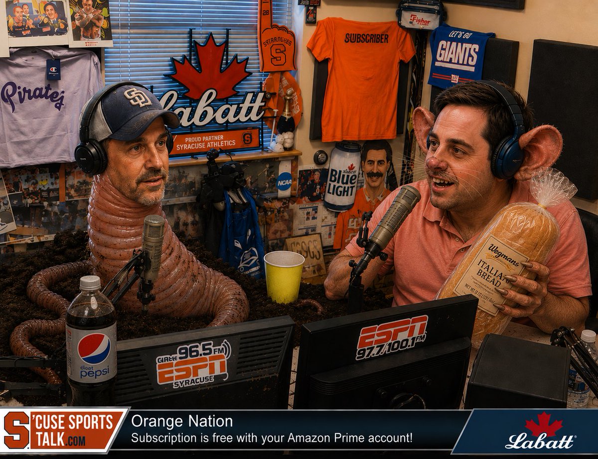 RyanMullen1's tweet photo. @CuseSportsTalk_ New Show: Earthworm &amp; Rat boy @pauliescibilia &amp; @SteveInfantiNC9 https://t.co/Q0Ijv71Dey
