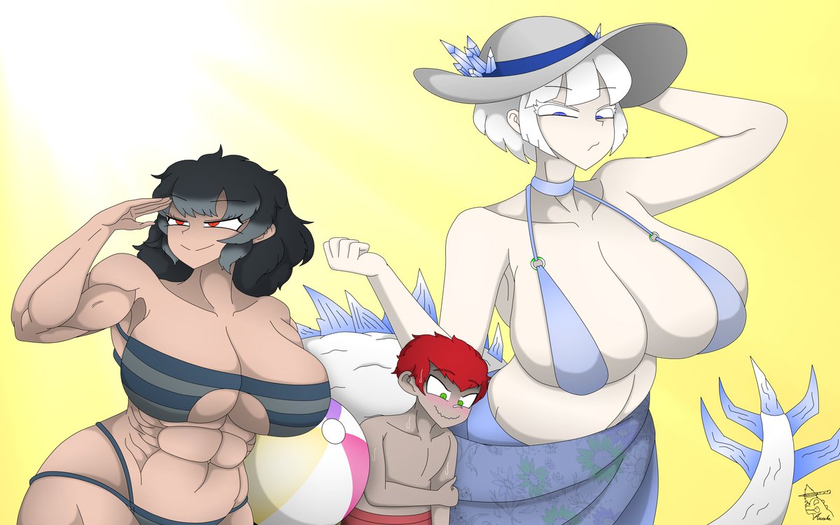 MeckVilla37788's tweet photo. Summer is here! Beach season is here! #Kaiju #gijinka https://t.co/xBRIhuvNxC
