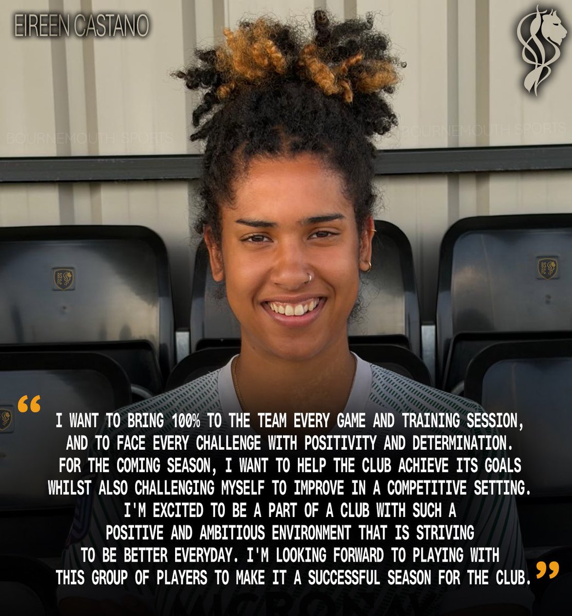 Bmthsportswfc's tweet photo. 🎤 Eireen is ready for the challenge ahead this season 💪🏼

⚽️💛🖤🦁

#upthesports https://t.co/x2fxeMpL8g