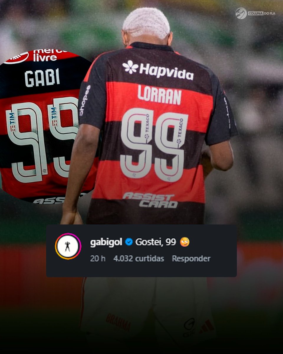 ColunadoFla's tweet photo. DO ANTIGO 9️⃣9️⃣
PARA O NOVO 9️⃣9️⃣

Simplesmente Gabigol na publicação do cria Lorran! 🔥 https://t.co/7DolO85IRb