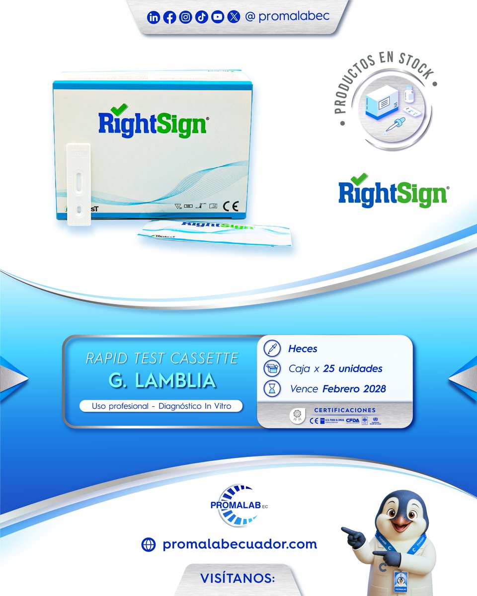 promalab_ec's tweet photo. Pruebas rápidas de diagnóstico in vitro para uso profesional en la marca #RightSign
-
𝗜𝗻𝗳𝗼 𝘆 𝗩𝗲𝗻𝘁𝗮𝘀: https://t.co/ghktYitKWn
𝗪𝗵𝗮𝘁𝘀𝗔𝗽𝗽: 096 282 0166
#Quito 
-
#laboratorioclinico #diagnosticoinvitro #rapidtest #reactivos #promalabec https://t.co/JV41zxo3F3