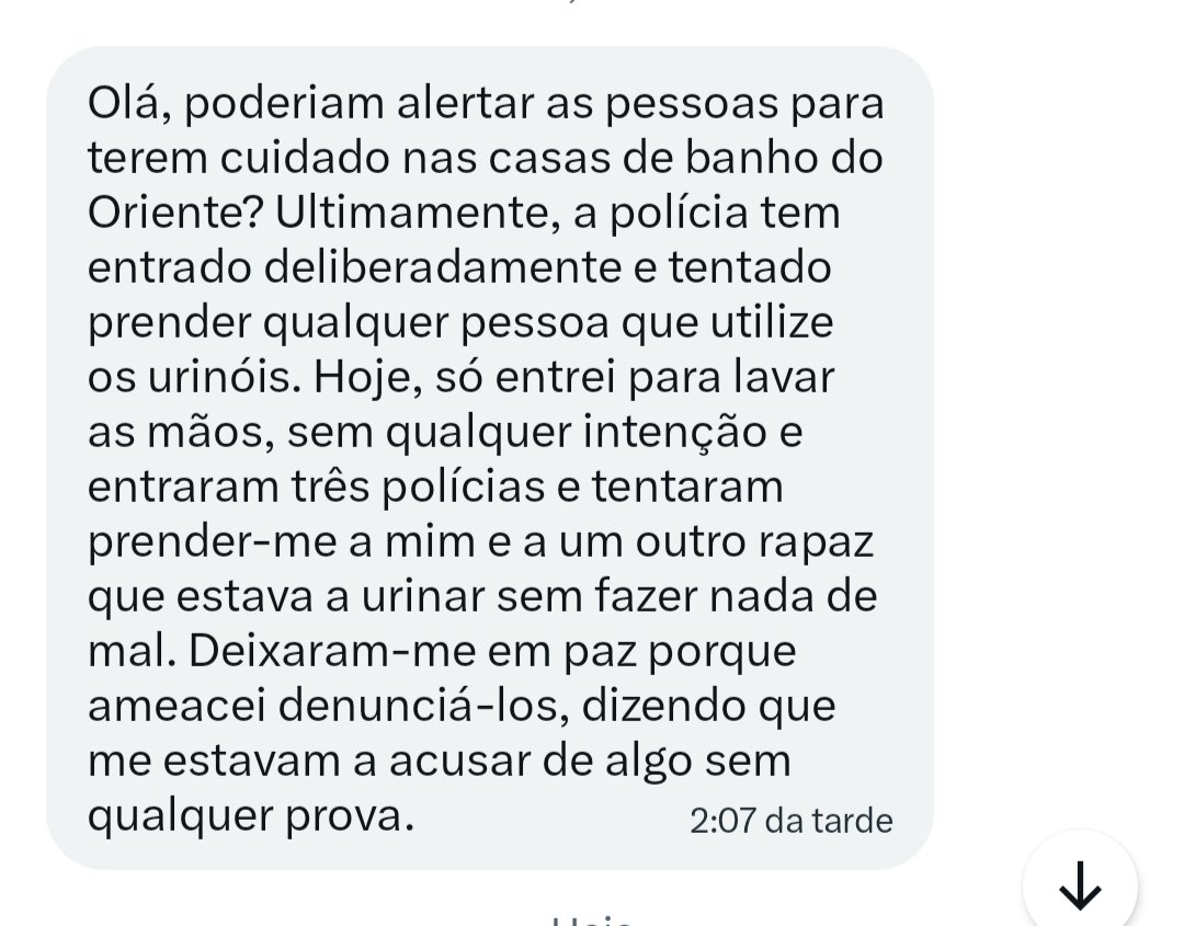 cruising_pt's tweet photo. 🚨🚨🚨🚨🚨🚨🚨🚨GARE DO ORIENTE 🚨🚨🚨🚨🚨🚨 Alguem mais passou pelo mesmo? Mensagem enviada por seguidor. https://t.co/lCNHesh7ap