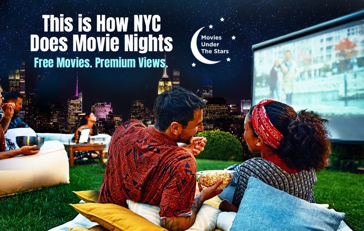 MadeinNY's tweet photo. Join us now for MOME & @NYCParks’ “Movies Under the Stars” series bringing free outdoor movie nights to communities across all five boroughs. 

For a full list of screenings: https://t.co/uQmjodIcZd

With more than 300 screenings at parks, playgrounds, and open spaces citywide, New Yorkers can come together to enjoy hit films and family favorites under the stars with friends, family, and neighbors.