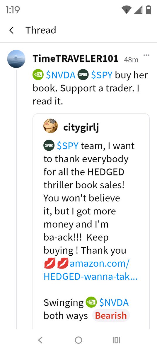 CitygirlJ's tweet photo. I want to thank all my loyal fans for buying #HEDGED and keep citygirl afloat!!!!!  I love you all!!!!  Kisses smooch smooch $spy $nvda $tsla $spcx $vix buy now !!! https://t.co/vSGWAaKBaB https://t.co/0dFB82nDxm