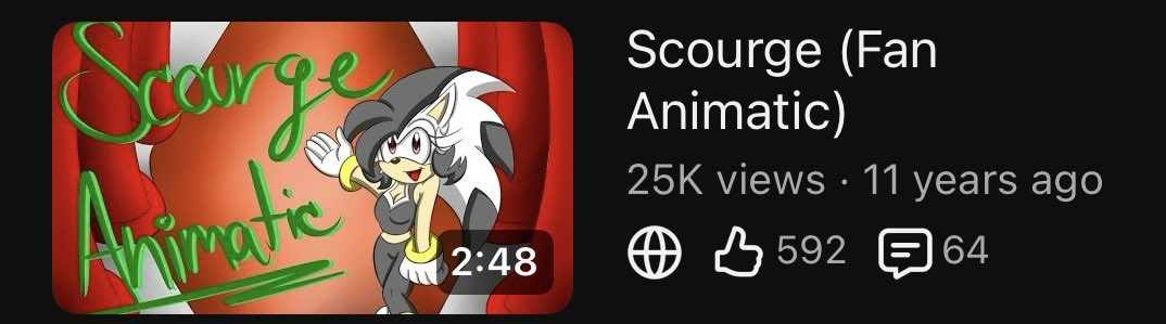Evey_Shadow4one's tweet photo. You know I’ve been thinking…looking back at this animatic video I made years ago, do you guys think it’s time for a remake of this? Basically I think Scourge needs a comeback, don’t you think?😉 https://t.co/vwwVl5eny0