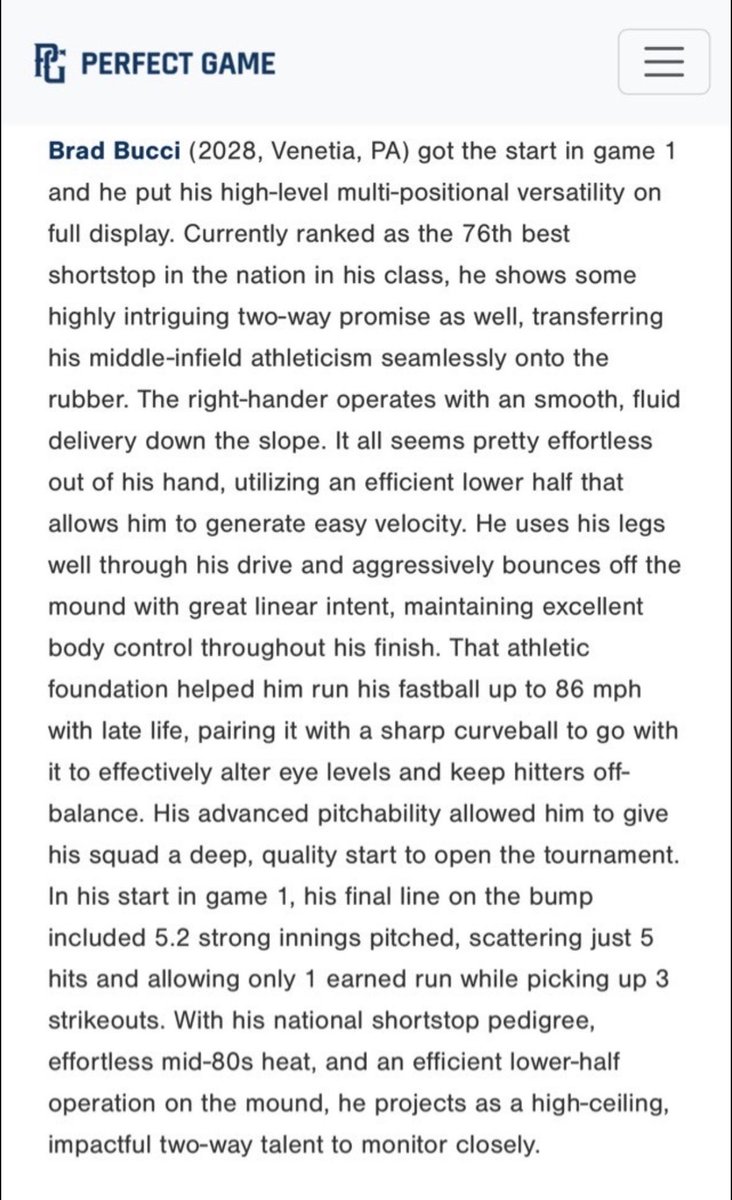 brad_bucci's tweet photo. BCS 17U Scout Write Up https://t.co/r7rTHaW6Xn