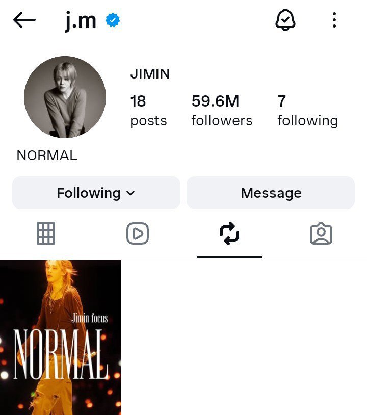 jmchartsmaster's tweet photo. Jimin's first repost on Instagram is his own normal fancam. https://t.co/SY9pvoilYC