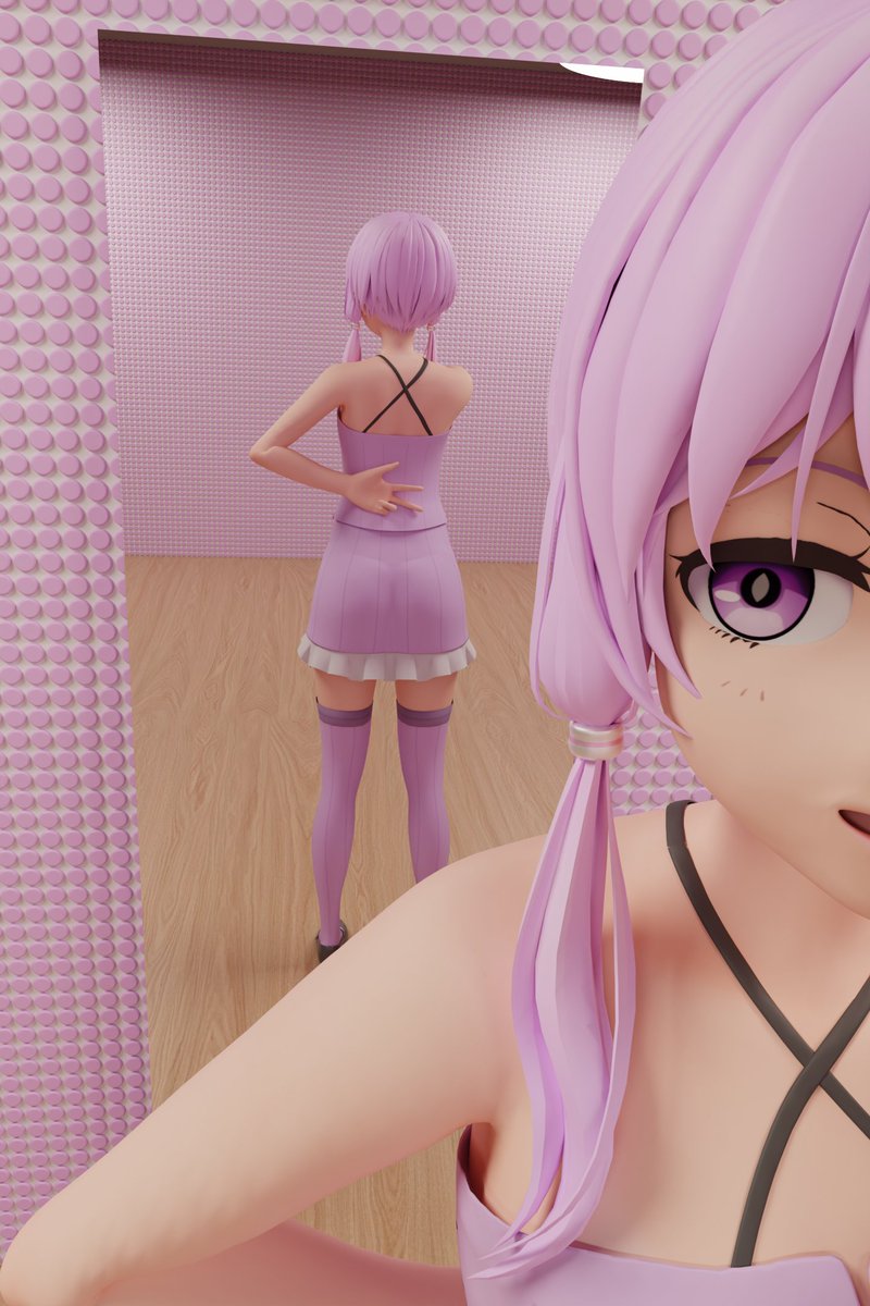 NechyrsAbyssR18's tweet photo. WIP of Yukari Yuzuki doing some mirror pinups. She's wondering if her tanlines look okay🤔 https://t.co/9VS5ahSZfB