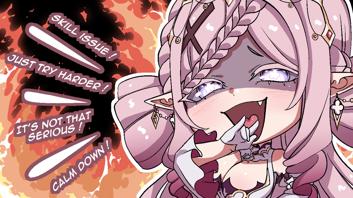 ChaDraws_Art's tweet photo. Hewwo Tenma !! If I may, I would love to work with you ;w; I have made some thumbnails for people, but just in case 'cause my art changed a lot through those past 2 years, I'll link my Vgen down below ! But I can adapt to pretty much any theme I believe (Zatsudan, game streams, Karaoke etc)

https://t.co/oNIMedqeBl

I did one thumbnail for "not another phase clipper" of a Malice clip

And one fan-made thumbnail, not used, of Ember, 'cause I loved her subnautica 2 stream !

I also had my art used as a thumbnail by Nyana Banyana for her summer graduation concert !