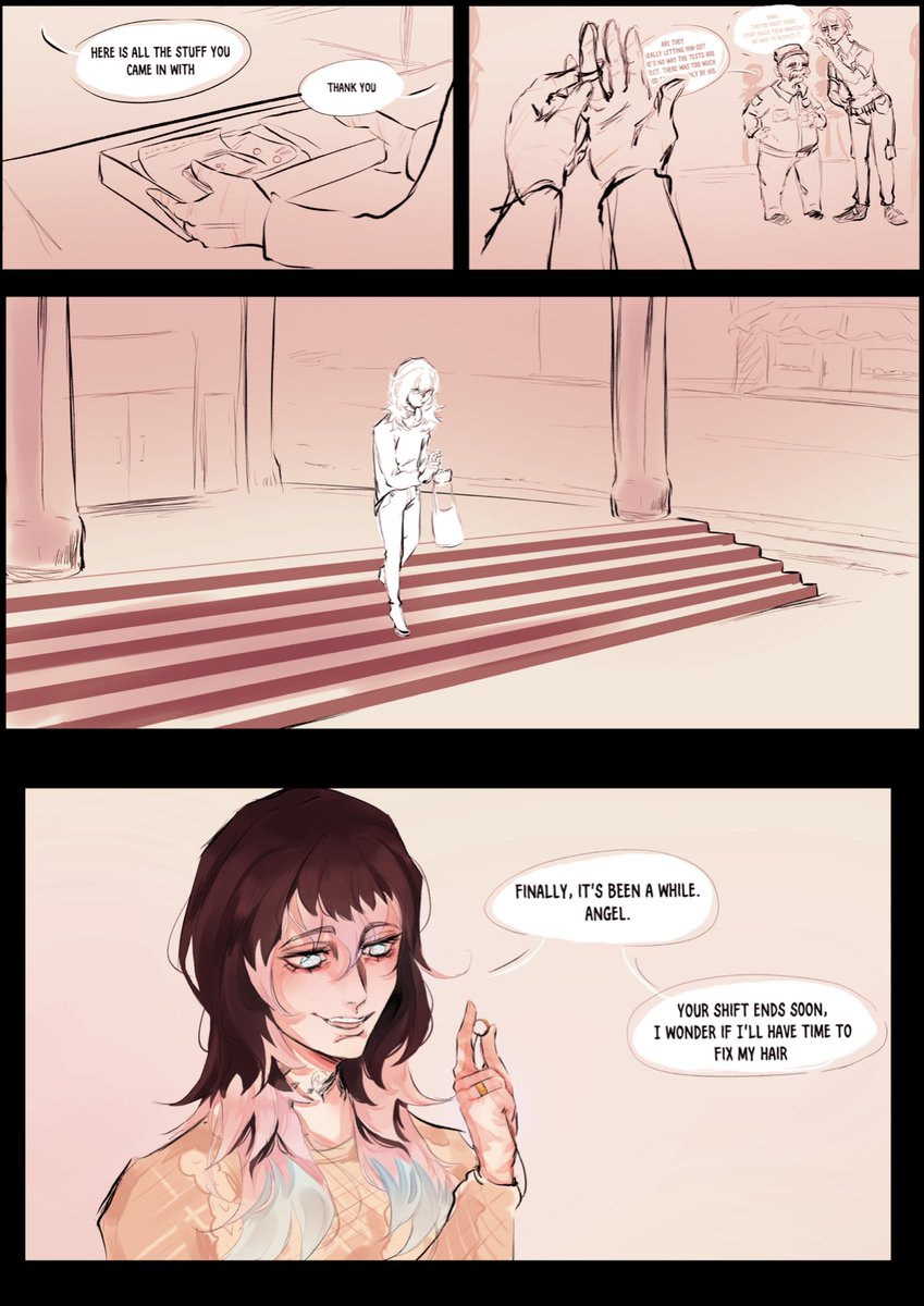 Saalikatten's tweet photo. Part 3 page 1-4

These are the last pages before I decided to do something more with it, and before wanting to change up my style a bit🫡

Sorry about the infodump on the second page
#14dwy #14dayswithyou #14dwyrenredacted #visualnovel #yandere https://t.co/3H65TPglUn