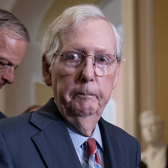 anyonewantchips's tweet photo. Remember how Republicans went totally batshit when Lloyd Austin took three days to notify the White House about his emergency hospitalization - but when it’s been 41 days &amp; we’re still not sure if Mitch McConnell is alive - the silence is deafening. https://t.co/GLezJ8AYI9