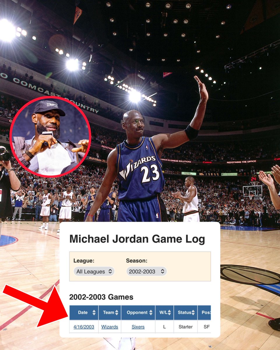 WhistleSports's tweet photo. Jordan’s last game was in Philly 👀 https://t.co/2B3HRpI4Q6