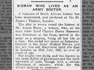 Fiona_Forde_Irl's tweet photo. Died #Onthisday 1865 Dr James Barry, born Margaret Ann Bulkley in #Cork c1794, Surgeon &amp; who performed the first caesarean section in British Empire &amp;  described by Florence Nightingale as ‘the most hardened creature I ever met throughout the army’ https://t.co/BLpvPjnoWo https://t.co/3GqCTA5R4v