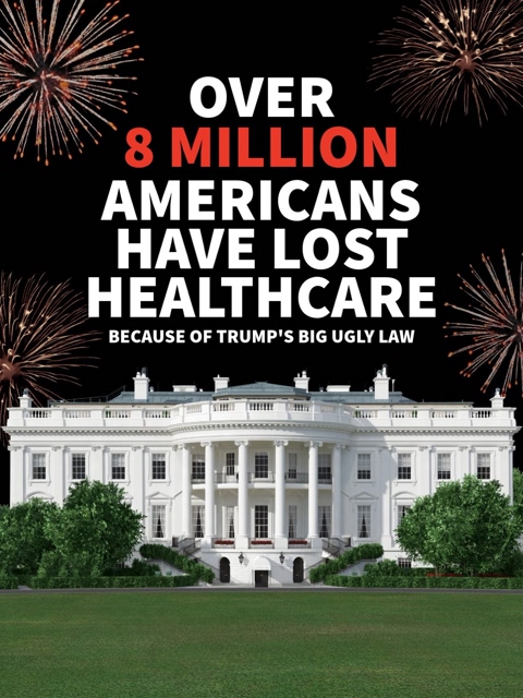 DemCastUSA's tweet photo. 8 million Americans lost healthcare so corrupt Trump could hand billionaires a tax cut and call it beautiful. Trump puppets voted for this law knowing exactly who it would hurt. We won’t forget who chose profits over people. 
#RepublicanCostOfCorruption https://t.co/6iDUnVHigL