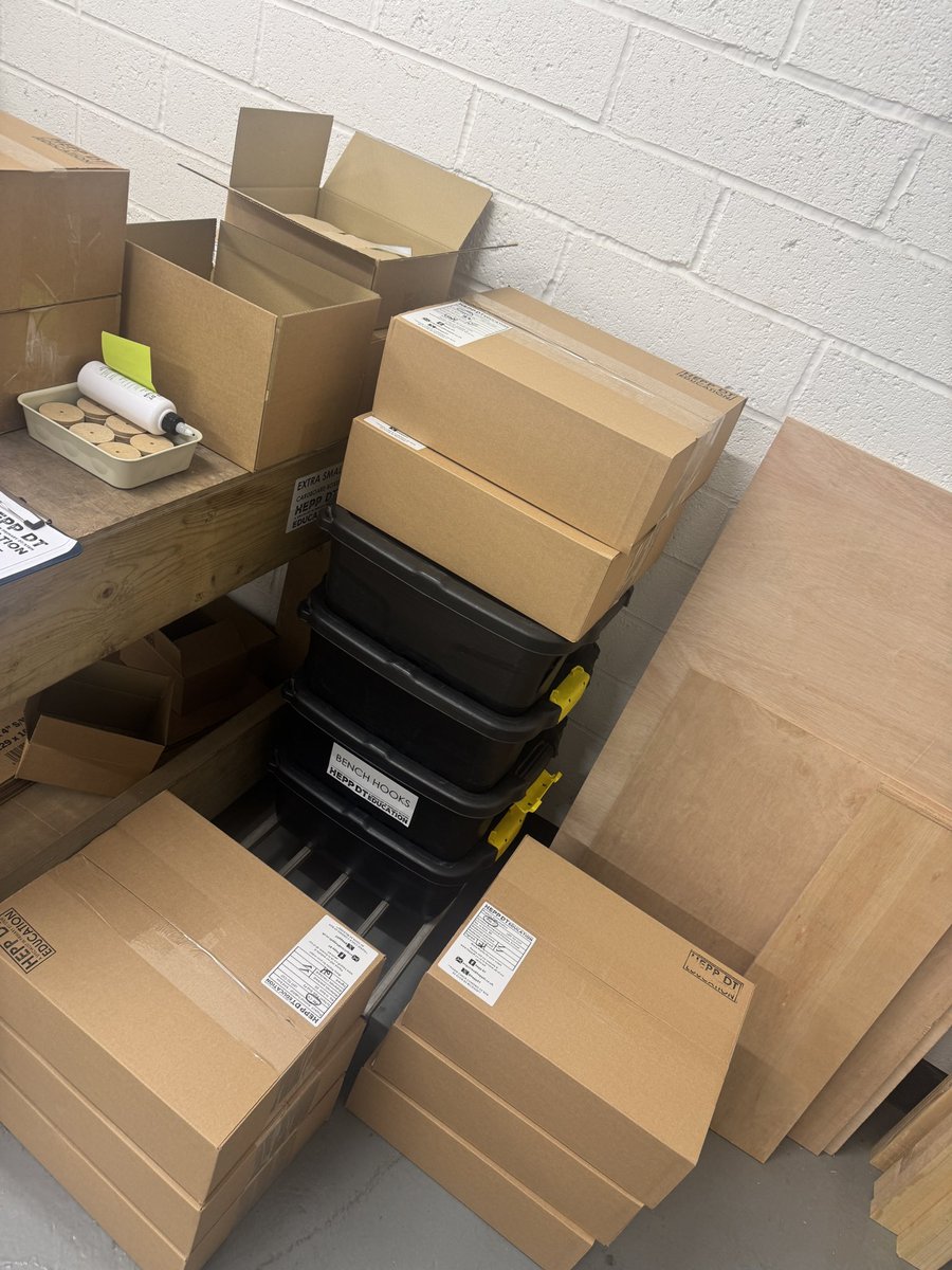 heppdt's tweet photo. The workshop is in full production mode! ⚙️
We are incredibly busy prepping hundreds of orders to ensure schools are ready for a big start to the new term in September. #HeppDT kits are stacked and packed! 📦
What projects are you looking forward to this term? #PrimaryDT https://t.co/sERJBgCFSo