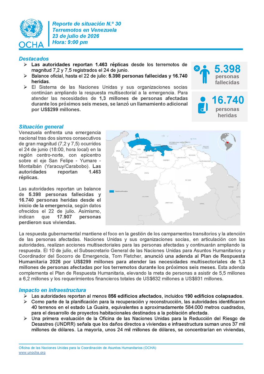 OCHA Venezuela tweet media