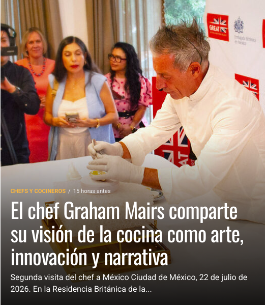 gastromakers's tweet photo. El chef británico Graham Mairs, reconocido internacionalmente por su creatividad culinaria, compartió su filosofía que ha convertido a la innovación y la narrativa en los pilares de su cocina.
#GrahamMairs #Chef #cocinero #Pastelero #gastromakers 
Link 👉: https://t.co/XDt0Nu0kux https://t.co/8aPzjlfve1