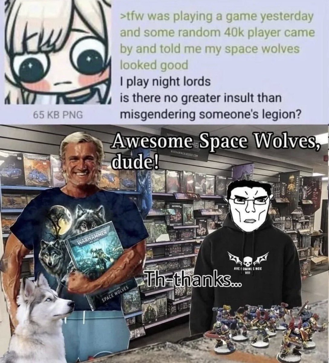Lorgarwasright2's tweet photo. Someone did this to me but they asked if my night lords were crimson fists https://t.co/RCqep405PB
