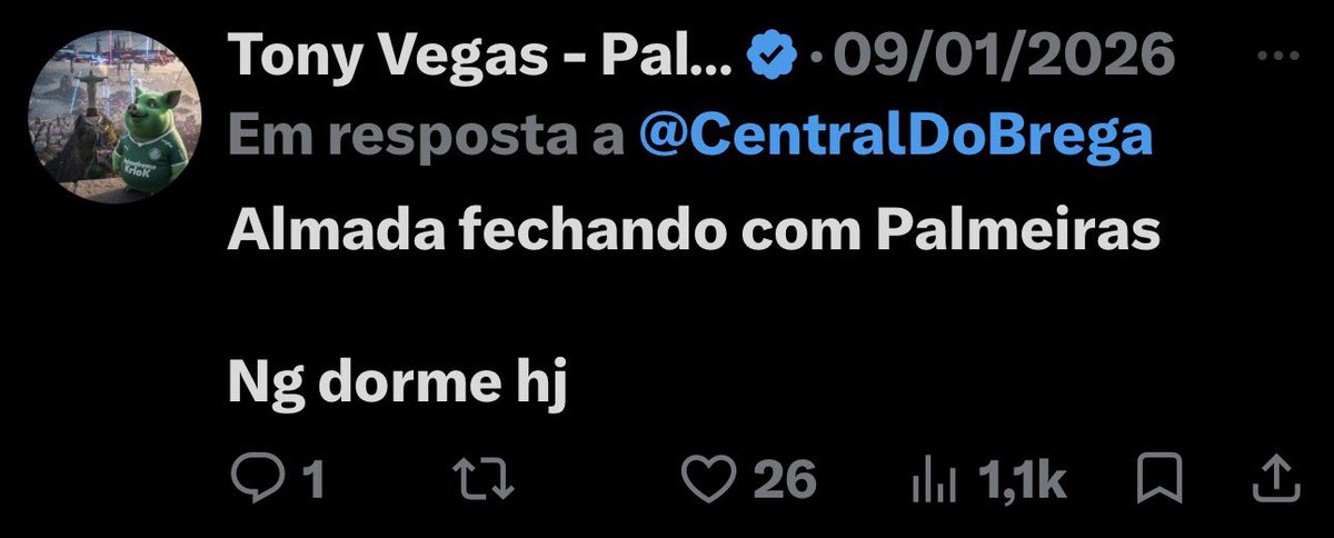 NomeSem67791's tweet photo. @Palmeirasso51 O que tu quer tá mole kkkkkkk em janeiro não ia nem dormir né? Kkkkkkkk comédia https://t.co/YGB7w9h8qG
