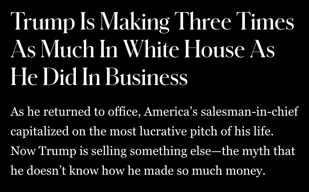 ewarren's tweet photo. While Donald Trump profits off the presidency, Americans are left without protection against corporate corruption. https://t.co/fDnAs4QWJs