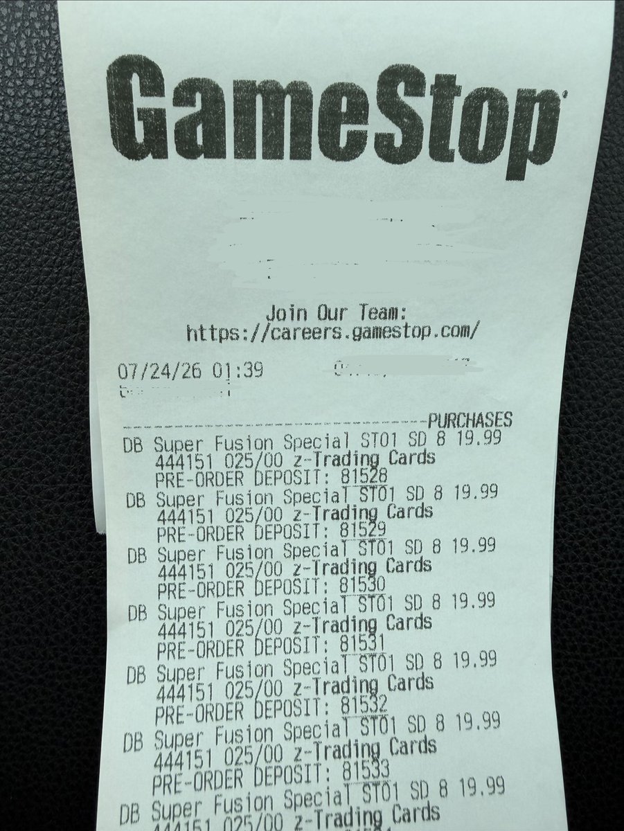 DBSTCGLinks's tweet photo. GameStop is now taking Fusion World ST01 pre-orders in-store 🚶‍♂️

- $20 per pack
- Must pay-in-full
- No limit 

An expensive option to lock in some Story Booster 01 packs—check with your local Gamestop for pre-orders available today 🐉⚡️ https://t.co/JK77eQ3v6S