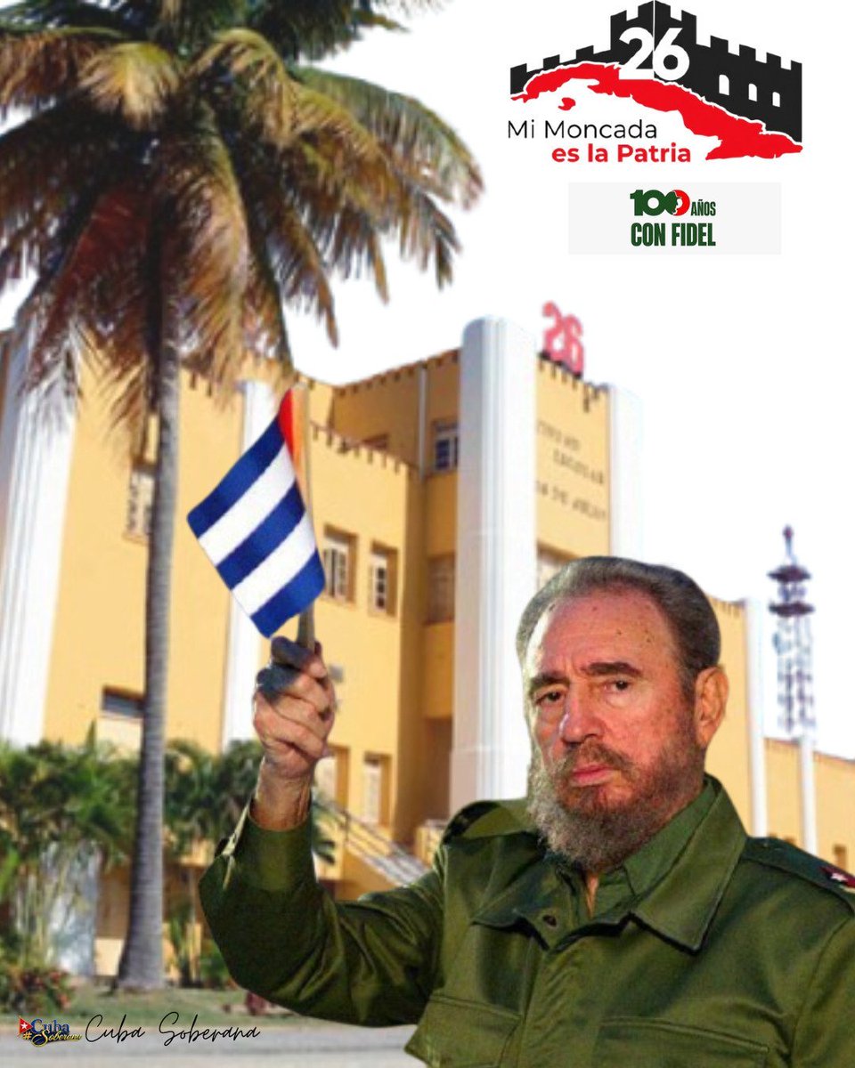 FernandoAp8691's tweet photo. Con #FidelPorSiempre en el ❤️ de #Cuba.
👇👇
“El Moncada nos enseñó a convertir los reveses en victorias”
 #MiMoncadaEsLaPatria
#CiegodeÁvila 
#LatirAvileño https://t.co/bVHub1rzro
