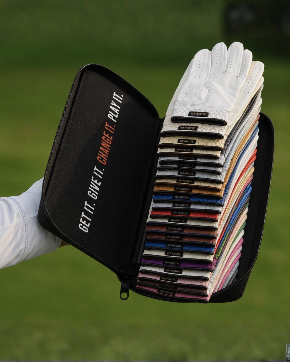 redroostergolf's tweet photo. Did you hear about the amateur at The British Open who reportedly uses 60 golf gloves per round?

According to our calculations, his caddie would need to carry either 15 Red Rooster glove wallets to store them all… or one wallet fighting for its life.

#RedRoosterGolf #BritishOpen #XihuanChang #GolfGloves