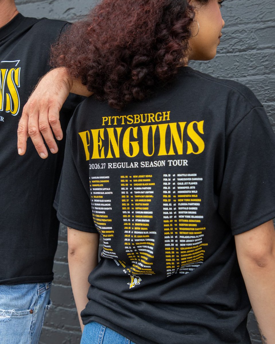 penguins's tweet photo. We know you've been waiting for this one 👀

The 2026.27 Regular Season Tour Tee is now available for preorder: https://t.co/W5HrUMhwpZ https://t.co/i4NJPfGAOZ