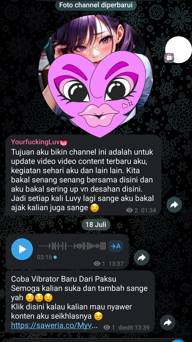 MYVLUVE's tweet photo. Yang mau join private channel aku bisa lewat link ini yah sayang https://t.co/w0MDBT2IHh

Free 💦
#nsfwtwtًً #moan #moancewek https://t.co/A0IBtPFhAR