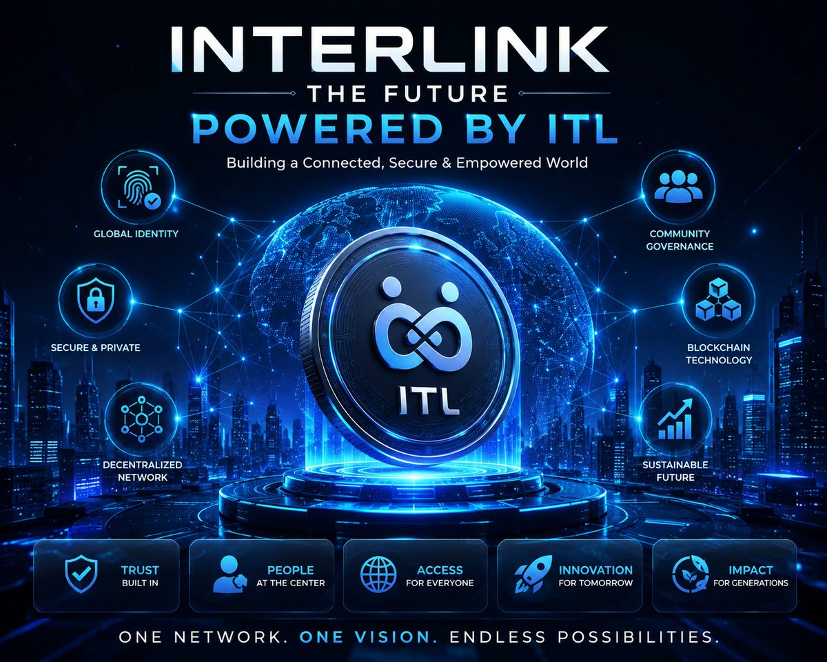 Jyothsnago61500's tweet photo. Secure Blockchain – Fast, transparent, and decentralized transactions.
Global Digital Identity – Trusted identity verification powered by blockchain.
Powered by ITL – The utility token driving the InterLink ecosystem.
#InterLink #ITLX #ITLG #ITL #InterLinkAmbassadors https://t.co/F3TnYTKGgx