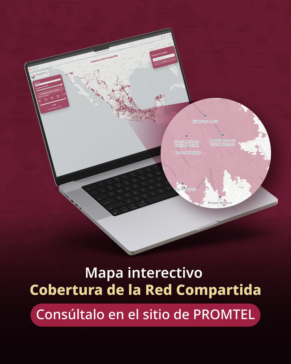 PromtelMx's tweet photo. 📡🗺️ Consulta el mapa interactivo de cobertura de la Red Compartida, un insumo que permite visualizar el alcance de esta infraestructura clave para la conectividad 🇲🇽📶

https://t.co/0POGVmhsnk

🔎 Conoce más sobre el despliegue de telecomunicaciones. https://t.co/SNIeoZ79Xk