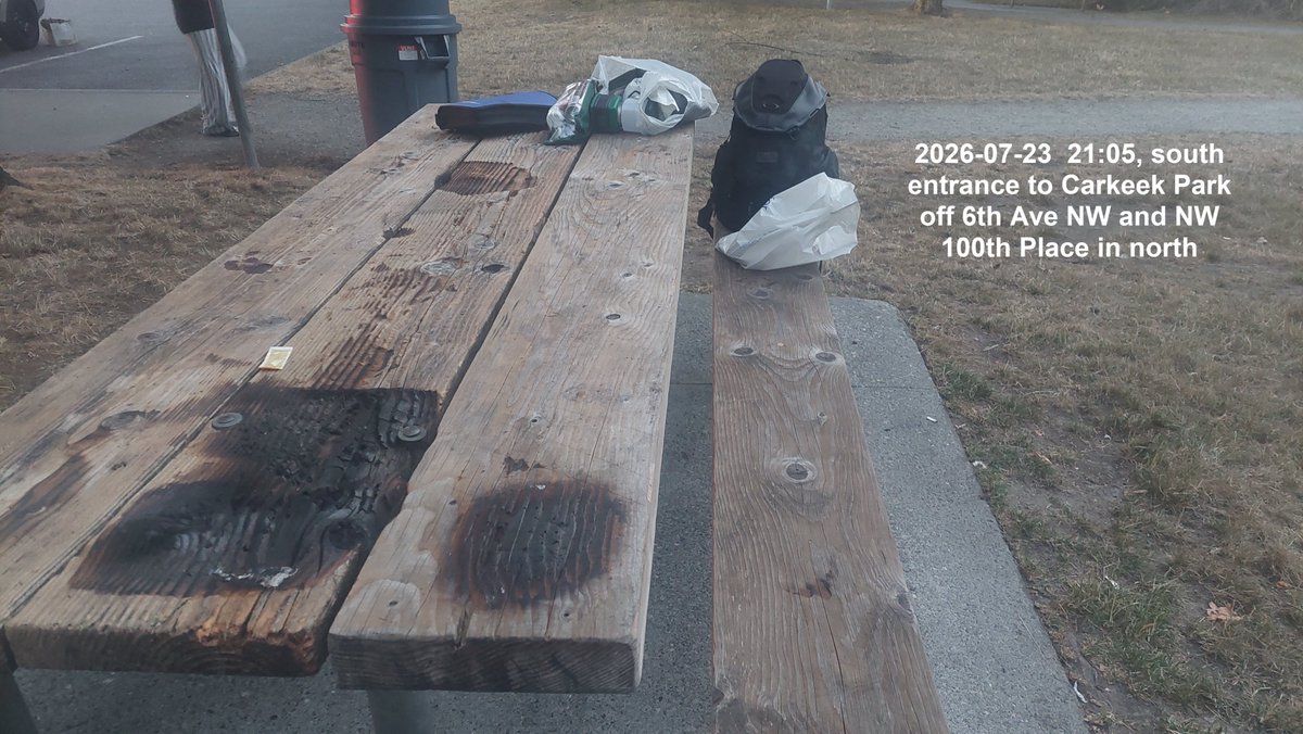 CampSiteSeattle's tweet photo. 2026-07-23  21:05, south entrance to Carkeek Park off 6th Ave NW and NW 100th Place in north #Seattle. @MayorofSeattle @VisitSeattle https://t.co/tB13XprOJ0