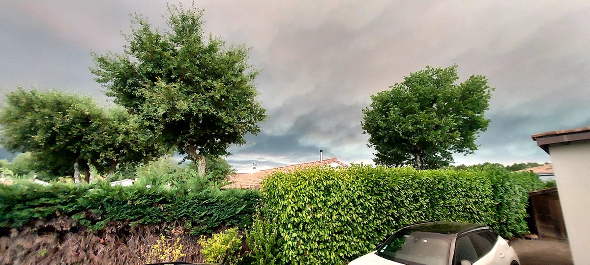 Fabphoenix75's tweet photo. Ceci n est pas un orage. C est juste un nuage de cendres situé à 30 km du frond  des incendies #incendie #lege https://t.co/JzoO0Ea7gV