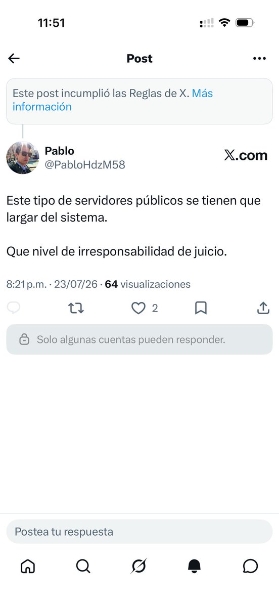 PabloHdzM58's tweet photo. @acastagne @ArelyReyesT @X La “ministra” @ArelyReyesT incumpliendo las reglas de una eed social. 

Ahora imaginemos como realiza su trabajo y cuanta gente lo sufre.  Que jodida esta la cosa https://t.co/yfO8btC6eV