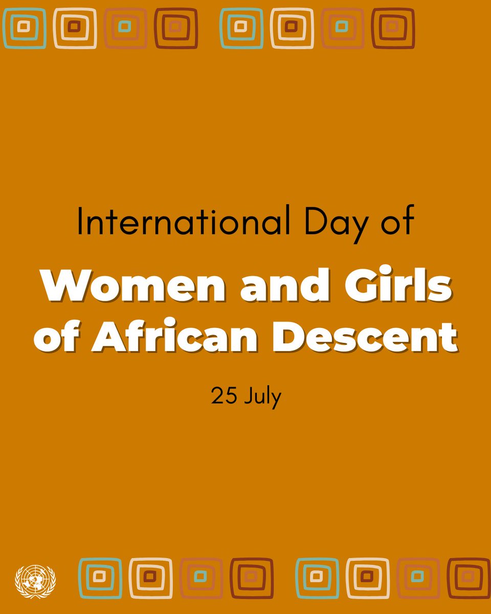 UN's tweet photo. Women and girls of African descent face multiple forms of discrimination.

Despite these challenges, they continue to rise &amp; lead. Greater efforts are needed to support &amp; empower them.

Saturday is the Int'l Day of Women and Girls of African Descent.

https://t.co/aqNjouUxxn https://t.co/EF8h6N63IV