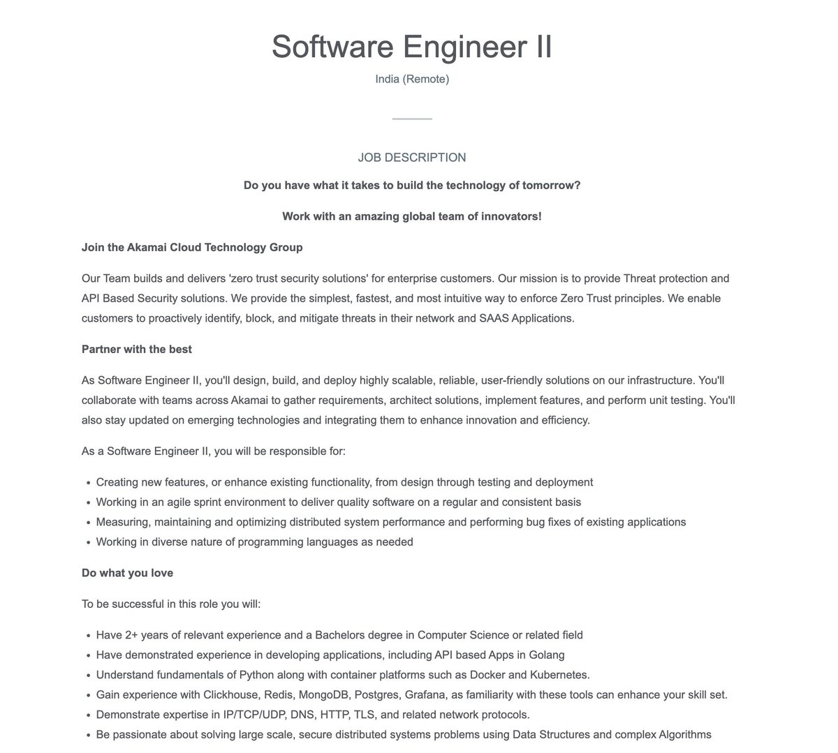 dbmittal's tweet photo. 🚀 @Akamai is hiring Software Engineer II
✅ Experience: 2+ years
🌍 Location: Remote (India)
Interested? DM me your resume, and I'll be happy to refer.
#Hiring #SoftwareEngineer #RemoteJobs #Referral #Akamai https://t.co/M5pzWiCmSQ