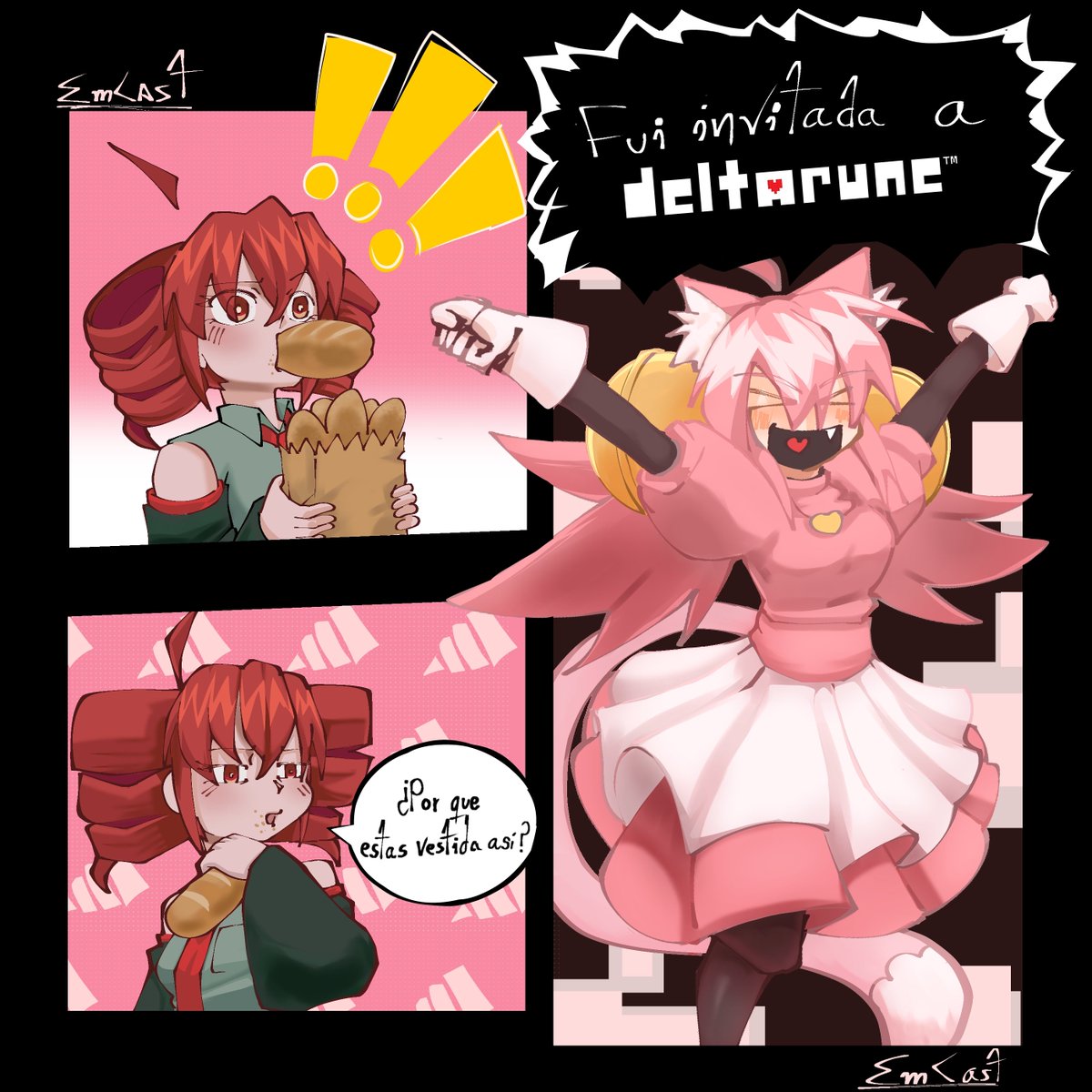 EmCast_Enma's tweet photo. Algo atrasado pero creo que lo puedo subir todavía #fancomic #deltarune #Kasaneteto #Fanart #hatsunemiku #madmewmew https://t.co/P9FLFn0QRf
