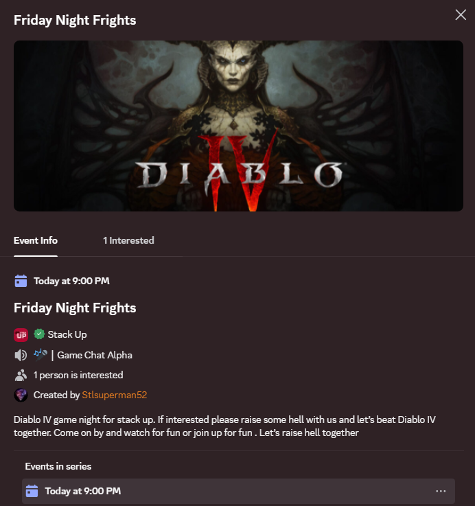 StackUpDotOrg's tweet photo. Join us in the Stack Up Discord tonight for some Diablo IV at 9PM CST. 

We also have a community game night tomorrow at 3PM CST if you can't make it out to that. 

See you in the Stack Up Discord. 🫡
https://t.co/VMmRAnF3Gl https://t.co/TUBlaXJRM6