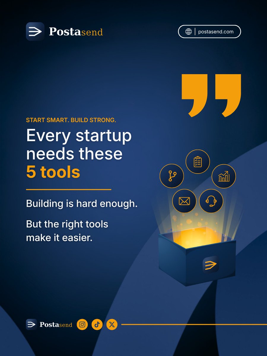 postasend's tweet photo. Building a startup is challenging enough. 

The right tools won't do the work for you, but they can make the journey a whole lot easier.

Here are 5 tools every startup should have to build smarter, move faster, and grow with confidence.

Save this post for later. https://t.co/RBGMyG5jCD